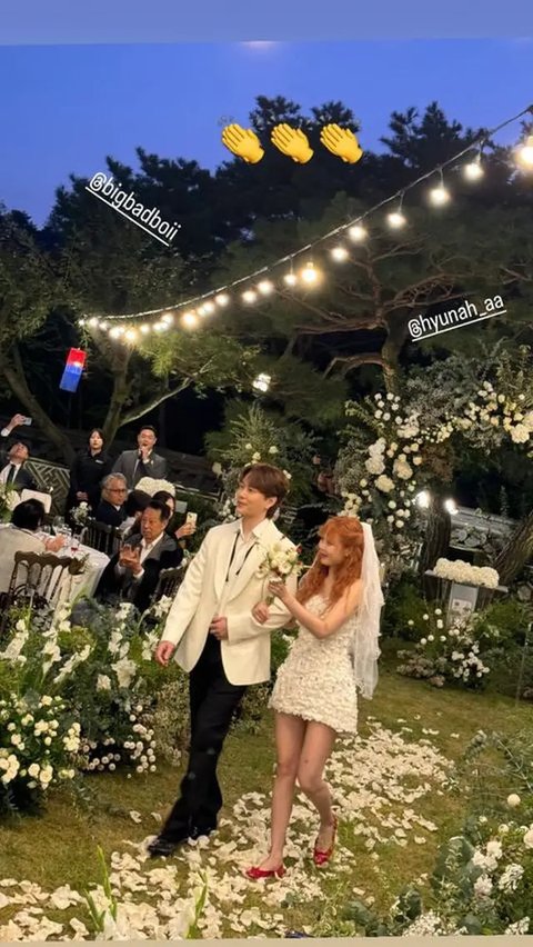 Pernikahan HyunA dan Yon Jun Hyung. (Instagram/ hyunah_aa)