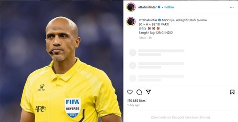 Deretan Artis Ikut Kesal dengan Wasit Pertandingan Bahrain vs Indonesia, Pak Muh: Tugas Dari Mana, Botak!