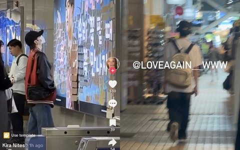 Selama hiatus, netizen sempat bertemu RIIZE. Foto kiri ada yang bertemu Seunghan di subway. Kanan Seunghan diduga ikut les untuk persiapan masuk universitas.