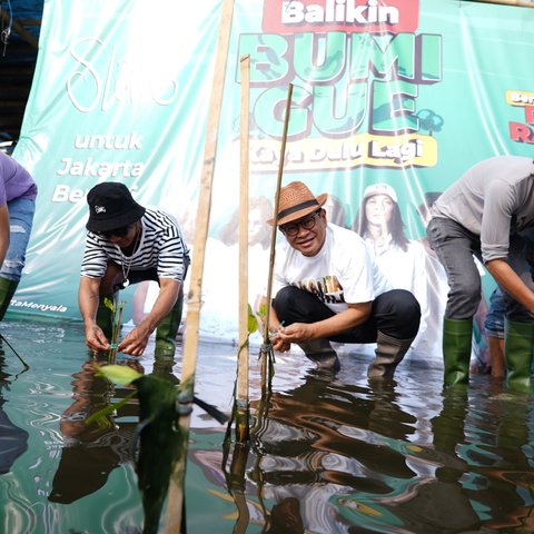 Pramono Tanam Mangrove di Marunda Bersama Slank