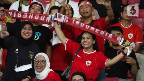 Suporter Timnas Indonesia ditempatkan di sisi utara tribune Qingdao Youth Football Stadium, Selasa (15/10/2024). (Instagram Story PPI Shandong)