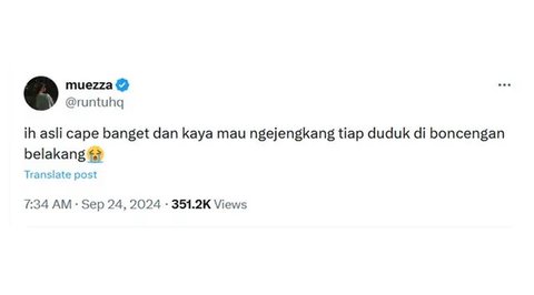 Cerita Apes Netizen ketika Dibonceng. (Sumber: X/runtuhq)