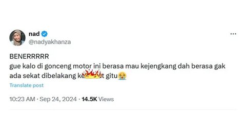 Cerita Apes Netizen ketika Dibonceng. (Sumber: X/runtuhq)