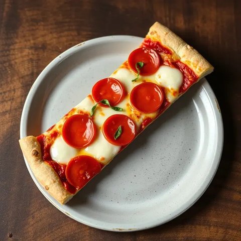 Ilustrasi pizza berbentuk panjang. (Copyright Pexels/Sofia Mishchenko)