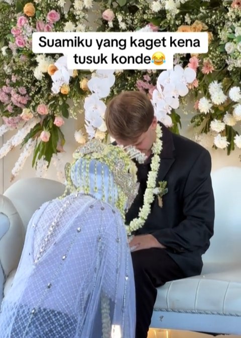Wanita Ini Perlihatkan Tingkah Lucu Suami Bule di Hari Pernikahannya, Bikin Ngakak