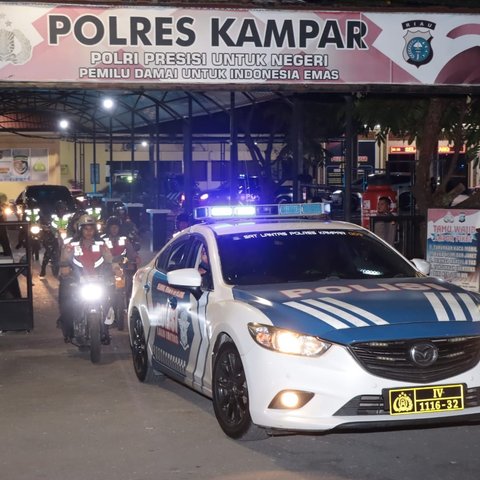 Polres Kampar Gelar Patroli Skala Besar Jelang Pelantikan Presiden-Wapres Terpilih