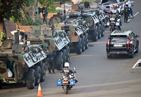 FOTO: Ketatnya Pengamanan Pelantikan Prabowo-Gibran di Gedung MPR/DPR, Pasukan Elite TNI dan Panser Anoa Siaga