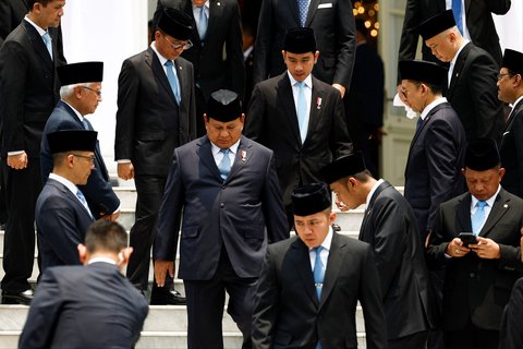 FOTO: Momen Prabowo Lantik 54 Menteri dan Pejabat Setingkat Menteri, Kabinet Paling Gemuk Sejak Orde Baru