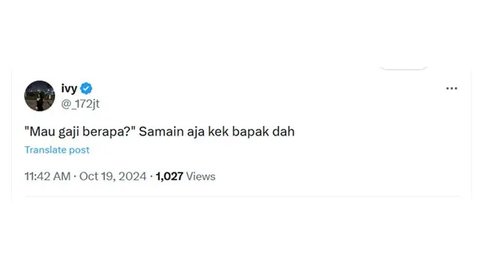 Jawaban Dalam Hati Netizen ketika Wawancara Kerja. (Sumber: X/@tanyarlfes)
