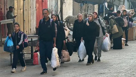 Kantor media pemerintah daerah setempat mengatakan serangan Israel tersebut menewaskan sedikitnya 73 warga Palestina. (Islam AHMED/AFP)