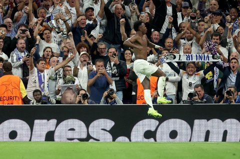 FOTO: Aksi Spektakuler Vinicius Jr Antar Real Madrid Hancurkan Borussia Dortmund, Dijagokan Menang Ballon d'Or