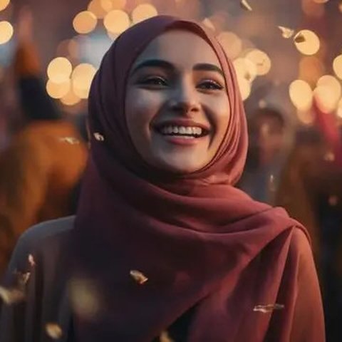 Ilustrasi muslimah senyum, Islami. (Photo Copyright by Freepik)