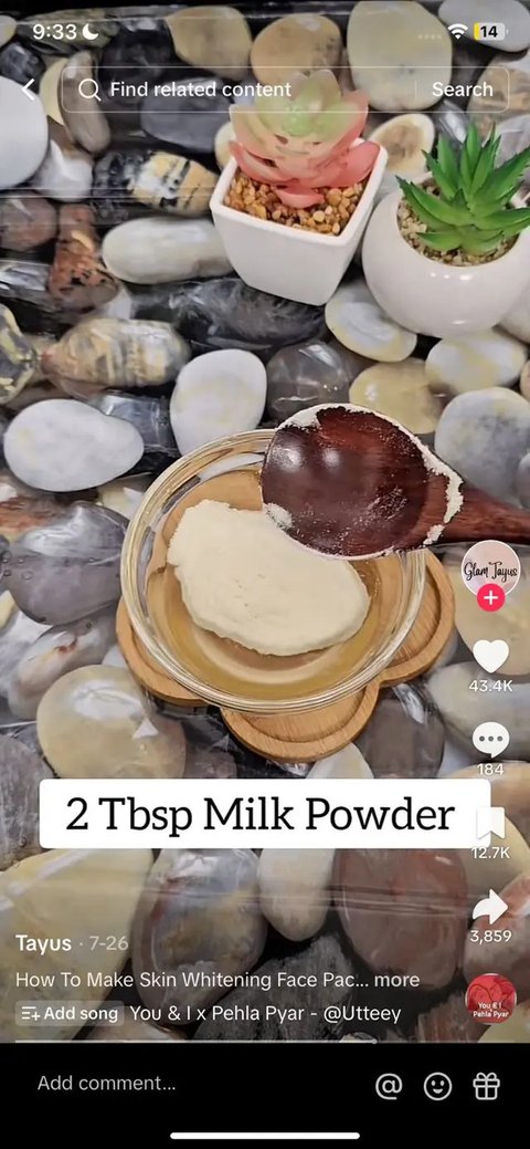 Masker Lemon, Madu, dan Susu. (foto: TikTok/glamtayus).