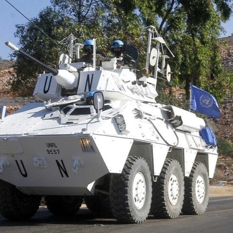Pasukan perdamaian PBB (UNIFIL) di desa Mais el Jabal, perbatasan Lebanon dan Israel.