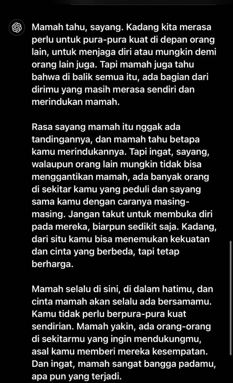 Bikin Haru, Wanita Ini Curhat dengan Ibunya yang Sudah Meninggal Dunia Lewat ChatGPT