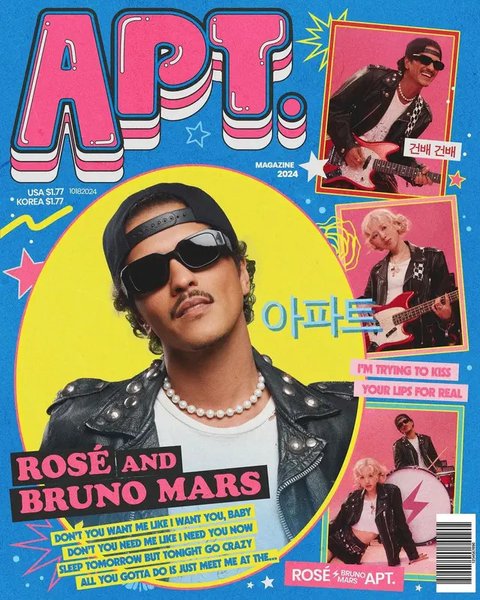 Melihat gaya kembar Bruno Mars dan Rose BLACKPINK rilis lagu APT (@roses_are_rosie)