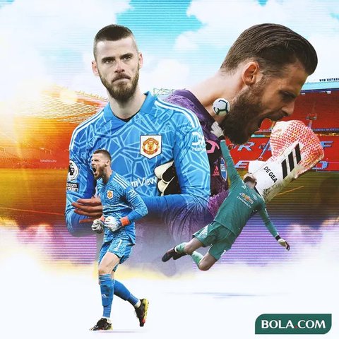 Manajer Manchester United, Erik ten Hag, dan kiper David De Gea. (AP Photo/Dave Thompson)