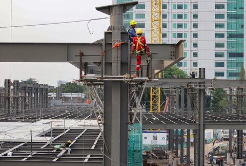 FOTO: Kondisi Terkini Proyek Perluasan Stasiun Tanah Abang, Ditargetkan Rampung Akhir 2024