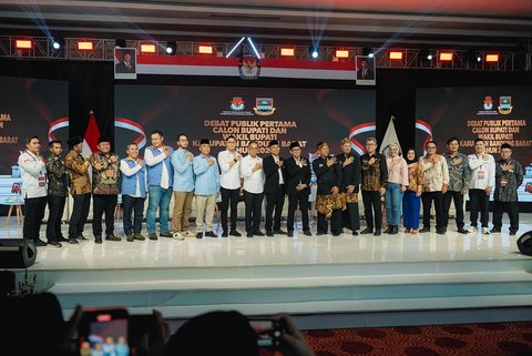 Bersaing di Pilbup Bandung Barat, 7 Potret Jeje Govinda, Hengky Kurniawan sampai Gilang Dirga di Momen Debat