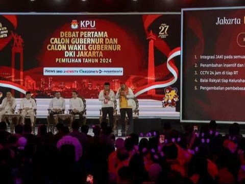 FOTO: Momen Debat Perdana Pilkada Jakarta 2024: Ridwan Kamil dan Pramono Tenang, Dharma Pongrekun Sempat Gugup