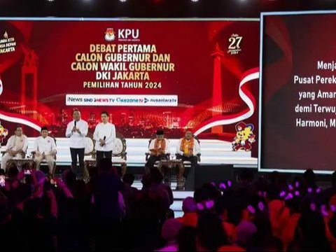 FOTO: Momen Debat Perdana Pilkada Jakarta 2024: Ridwan Kamil dan Pramono Tenang, Dharma Pongrekun Sempat Gugup