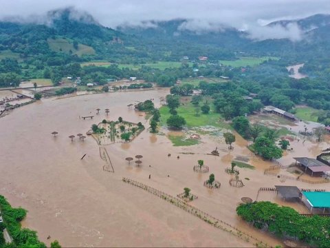 FOTO: Kasihan, Gajah-Gajah di Thailand Terjebak Banjir Parah