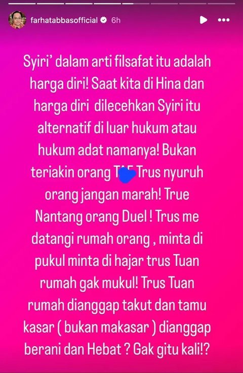 Habis disatroni Denny Sumargo, Farhat Abbas malah curhat panjang lebar di medsos. Ia berencana mengajari Densu rendah hati dan minta maaf secara terbuka. (Foto: Dok. Instagram @sumargodenny)