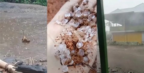 ilustrasi Foto Hujan Es (iStockphoto)