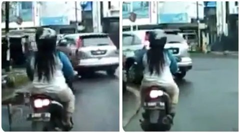 Potret Emak-emak Belok Tak Sesuai Lampu Sein. (Sumber: X/@kangmirdja)