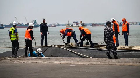 Latihan Bersama (Latma) ini bertujuan untuk mendukung agenda kebijakan luar negeri Indonesia dalam menghadapi konflik antara negara-negara berpengaruh di dunia. (JUNI KRISWANTO/AFP)