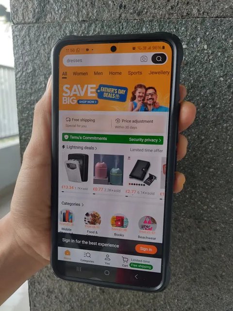 Aplikasi Temu adalah platform e-commerce asal China yang menawarkan direct-to-consumer (D2C). Ini dianggap mengancam UMKM di Indonesia (dok: Ilyas)