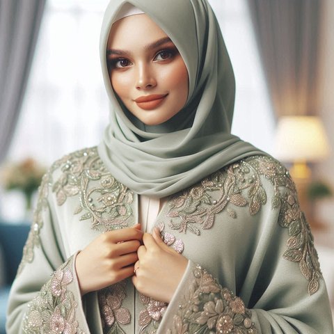 Baju Gamis Warna Sage Masih Jadi Tren untuk Lebaran 2025, Bikin Penampilan Lebih Elegan dan Modern