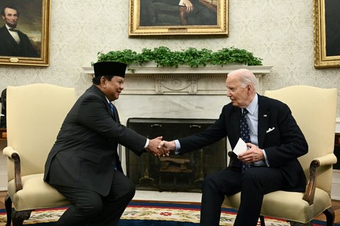 FOTO: Momen Prabowo Temui Presiden AS Joe Biden di Gedung Putih, Bahas Situasi Jalur Gaza hingga Laut China Selatan