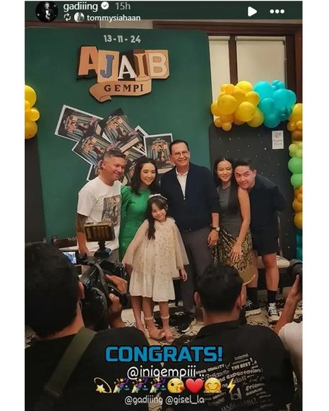 Potret Roy Marten bareng Gempi di acara perilisan single perdana sang cucu. (sumber: Instagram/gadiiing)