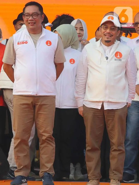 Ridwan Kamil-Suswono (RIDO) berharap kampanye akbar ini mampu menumbuhkan semangat relawan dan kader partai Koalisi Indonesia Maju (KIM) Plus. (Liputan6.com/Herman Zakharia)