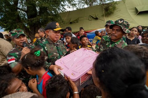 Gerak Cepat Panglima TNI Datangi Korban Erupsi Lewotobi