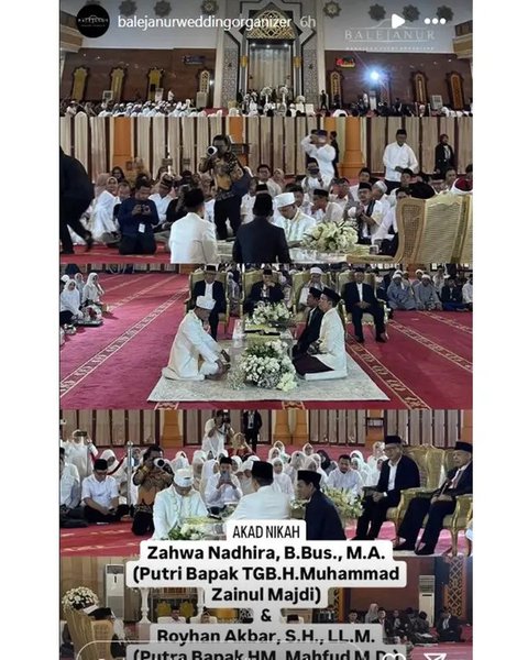 Momen akad nikah dan resepsi pernikahan anak Mahfud MD. (sumber: Instagram/balejanurweddingorganizer)