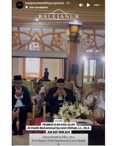 Momen akad nikah dan resepsi pernikahan anak Mahfud MD. (sumber: Instagram/balejanurweddingorganizer)