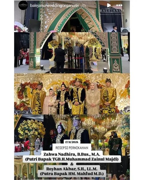 Momen akad nikah dan resepsi pernikahan anak Mahfud MD. (sumber: Instagram/balejanurweddingorganizer)