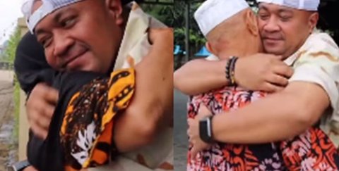 Peluk dan Cium, Kapolres Serang Ketemu dengan Kedua Orangtuanya Begitu Romantis