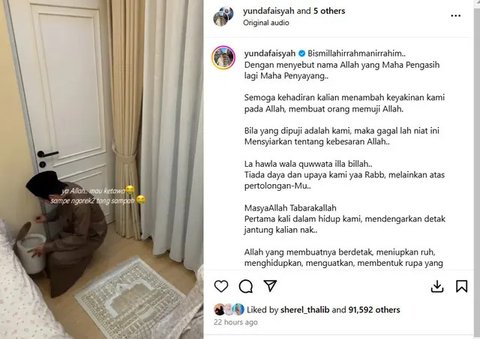 Istri Ustaz Dennis Lim Hamil Anak Pertama (Foto: Instagram/ yundafaisyah)