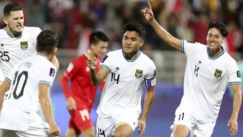 Selebrasi pemain Timnas Indonesia U-23, Rafael William Struick setelah mencetak gol ke gawang Chinese Taipei U-23 dalam pertandingan Grup K Kualifikasi Piala Asia U-23 2024 di Stadion Mana