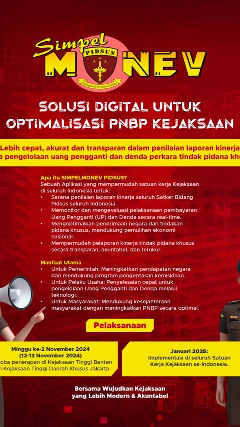 Aplikasi Simpelmonev Pidsus, Solusi Digital Optimalisasi PNBP Kejaksaan