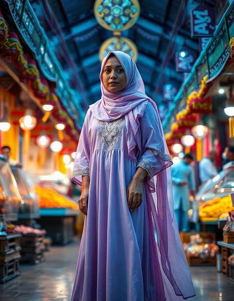 Tren Baju Gamis Lebaran 2025, Warna Misty Lavender Jadi Primadona untuk Tampil Anggun di Hari yang Fitri