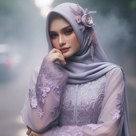 Tren Baju Gamis Lebaran 2025, Warna Misty Lavender Jadi Primadona untuk Tampil Anggun di Hari yang Fitri