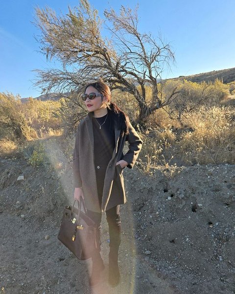7 Potret Prilly Latuconsina Liburan di Amerika, Road Trip - Pose Cantik Sambil Isi Bensin