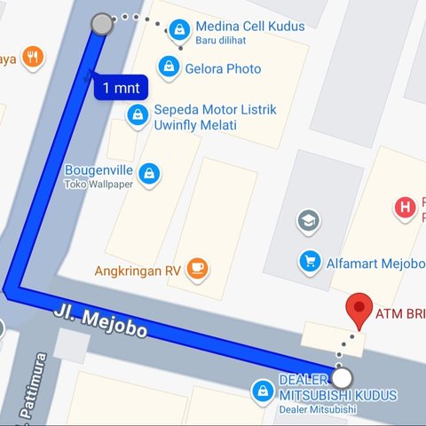 Lokasi agen BRILink dengan mesin ATM hanya berjarak 90 meter.