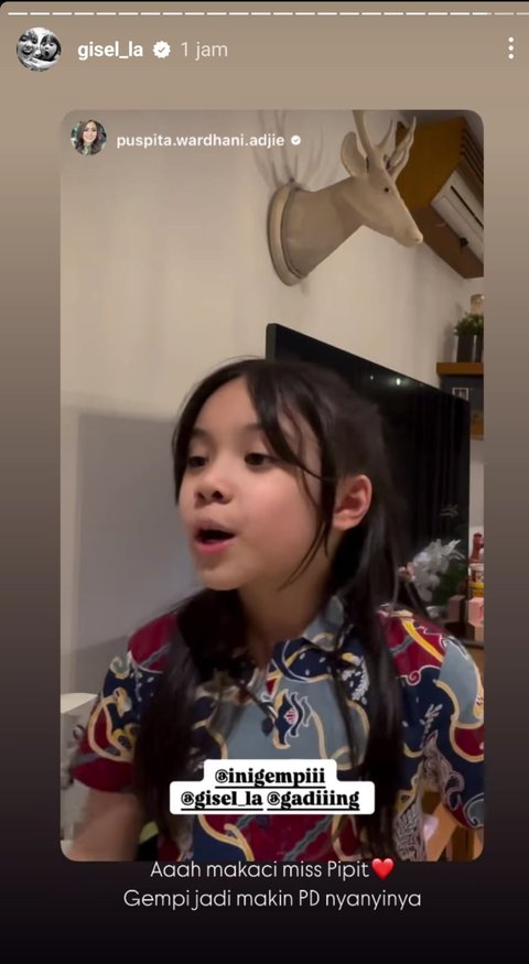 Momen Gempi Anak Gading Marten dan Gisella Anastasia, Belajar Lagu Gala Bunga Matahari Siapkan Duet dengan Sal Priadi