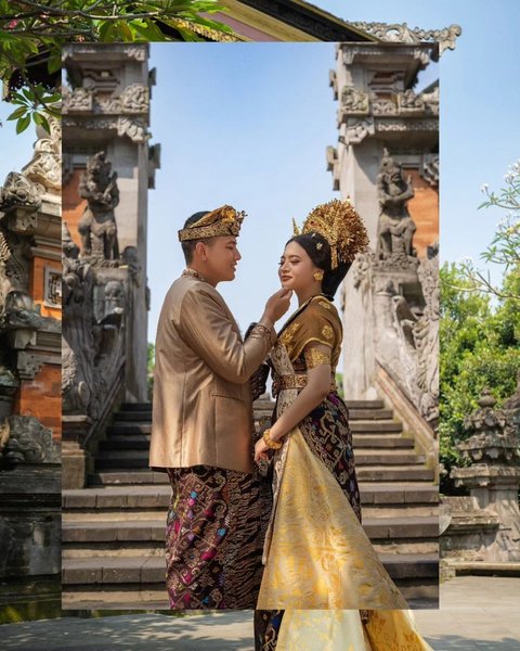 Potret Prewedding Iptu Hafiz Akbar & Angela Perkasa Berbalut Adat Bali Jelang Pernikahan