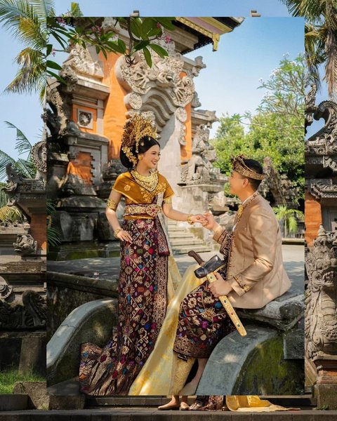 Potret Prewedding Iptu Hafiz Akbar & Angela Perkasa Berbalut Adat Bali Jelang Pernikahan